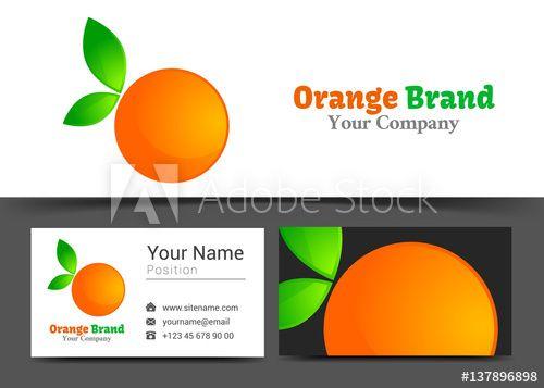 Orange Corporate Logo - Fresh Orange Grapefruit Juice Corporate Logo and Business Card Sign ...