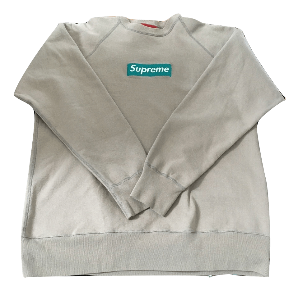 Teal Supreme Box Logo - Supreme Box Logo Crewneck - Oatmeal/Teal – grails sf