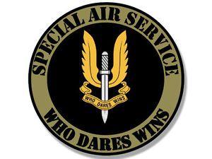 British SAS Logo - inch Round SPECIAL AIR SERVICE Who Dares Wins Seal Sticker