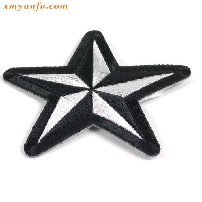 Cute Black and White Star Logo - China star embroidery badges wholesale 