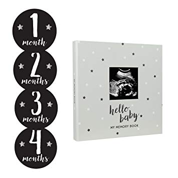Cute Black and White Star Logo - Amazon.com : Pearhead Hello Baby, Black and White Stars, Baby Memory