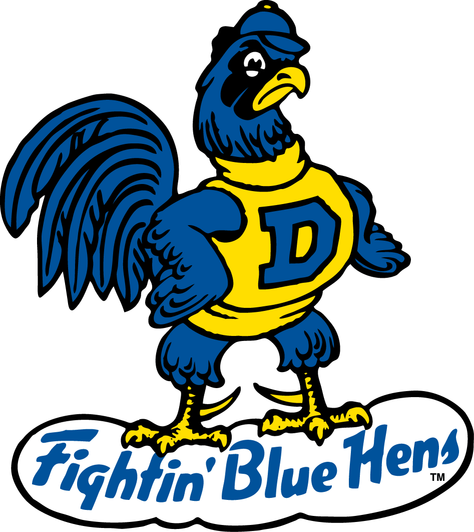 Delaware Fighting Blue Heads Logo - Delaware Blue Hens Secondary Logo (1967) - Blue Hen Dick mascot, a ...