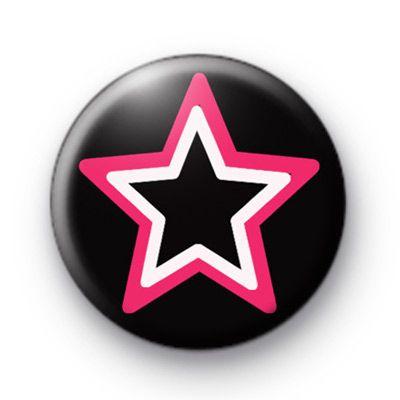 Cute Black and White Star Logo - Black Pink and White Emo Star Badges : Kool Badges