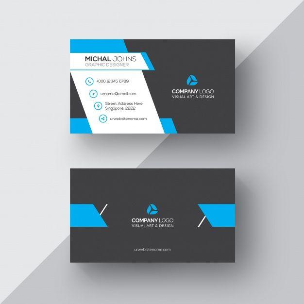 Black and Blue Company Logo - Black and blue business card PSD file