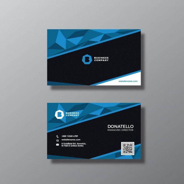 Black and Blue Company Logo - Black and blue business card design Vector | Free Download