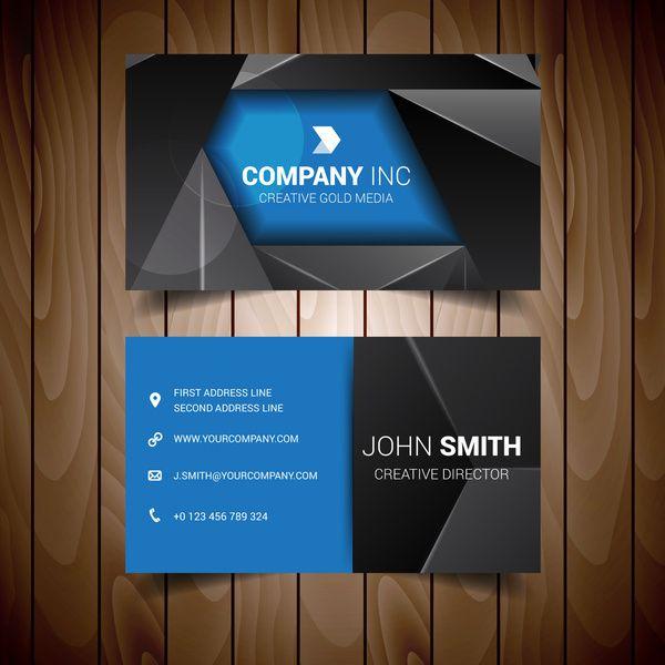 Blue and Black with Triangle Logo - Black and blue triangle business card Free vector in Adobe ...