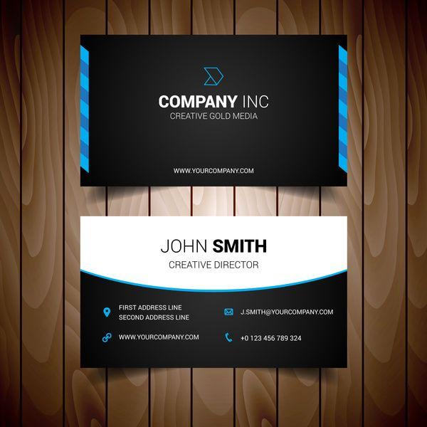 Black and Blue Company Logo - Blue and black elegant business card Free vector in Encapsulated
