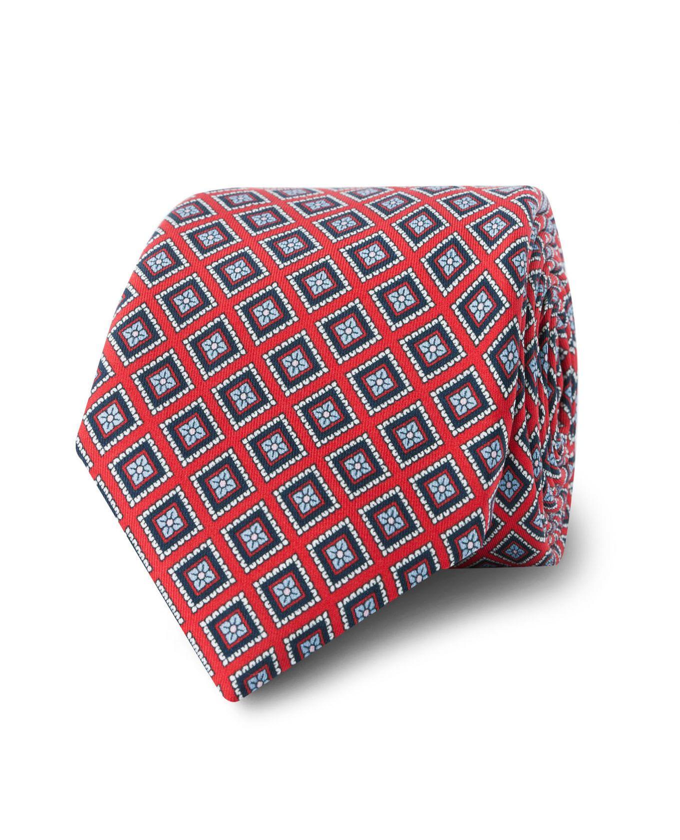 Double Red Diamond Logo - Red Diamond Printed Silk Tie | T.M.Lewin