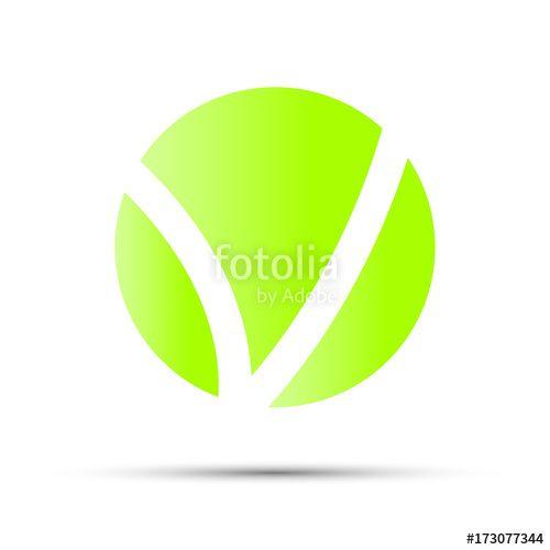 Curved Lines Circle Logo - Green circle logo and two curved lines