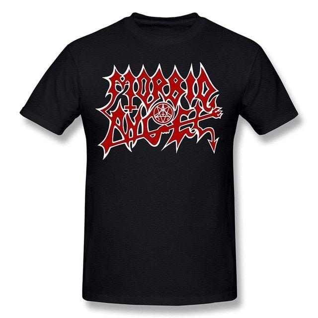 Angel Red Logo - Morbid Angel T Shirt, Red Logo Black Metal Tee, Size S 3XL Men ...
