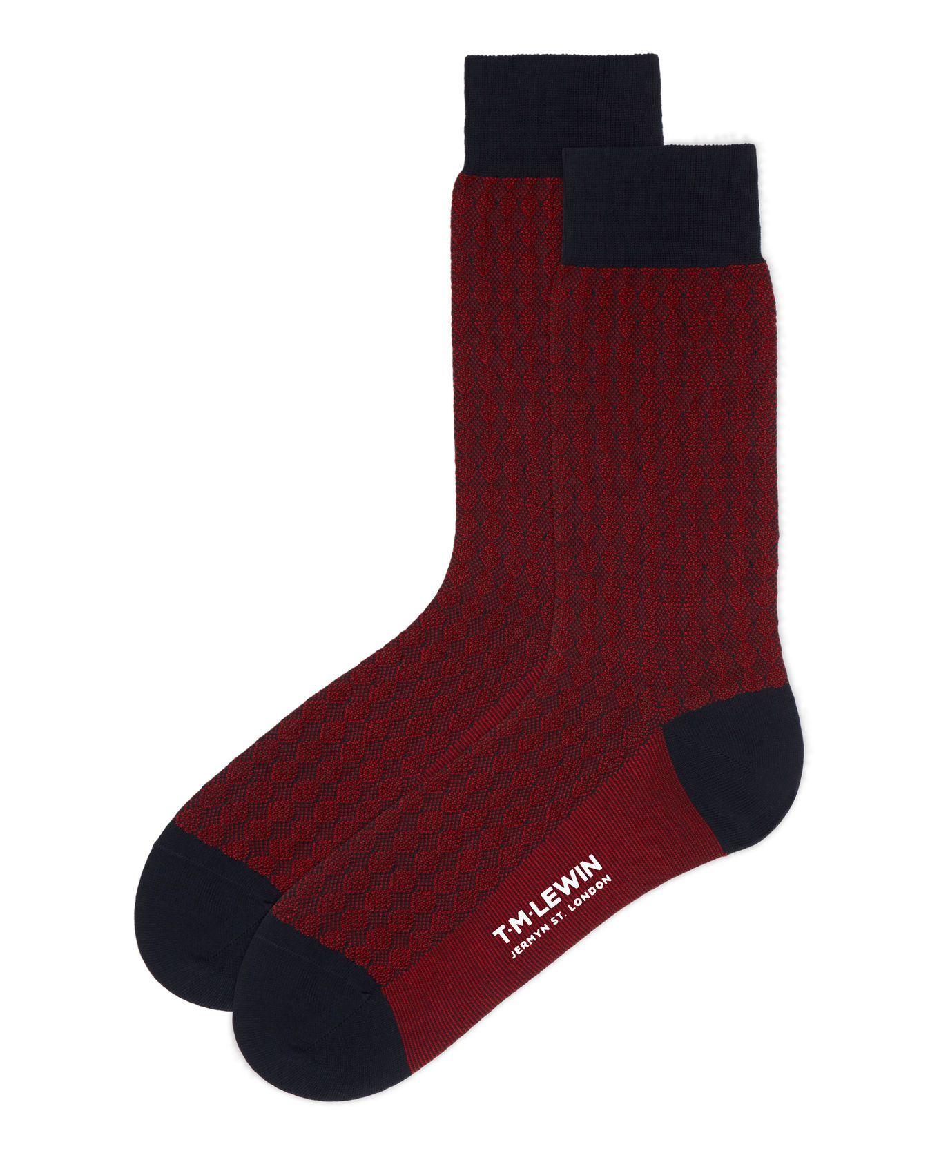 Double Red Diamond Logo - Made in England Red Diamond Link Socks | T.M.Lewin