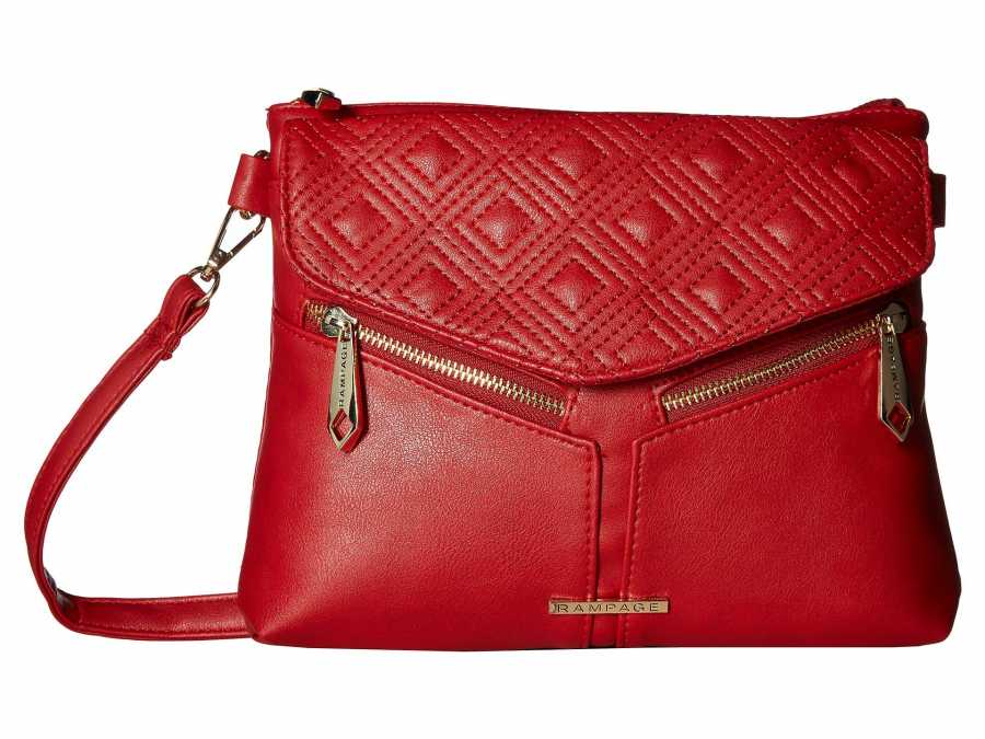 Double Red Diamond Logo - Rampage Red Diamond Double Quilted Cross Body Bag - VipBrands