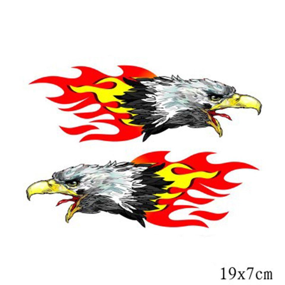 Red and Yellow Eagle Logo - 2Pcs Pair Red And Yellow Eagle Wolf Lion Cheetah With Tribal Flames ...