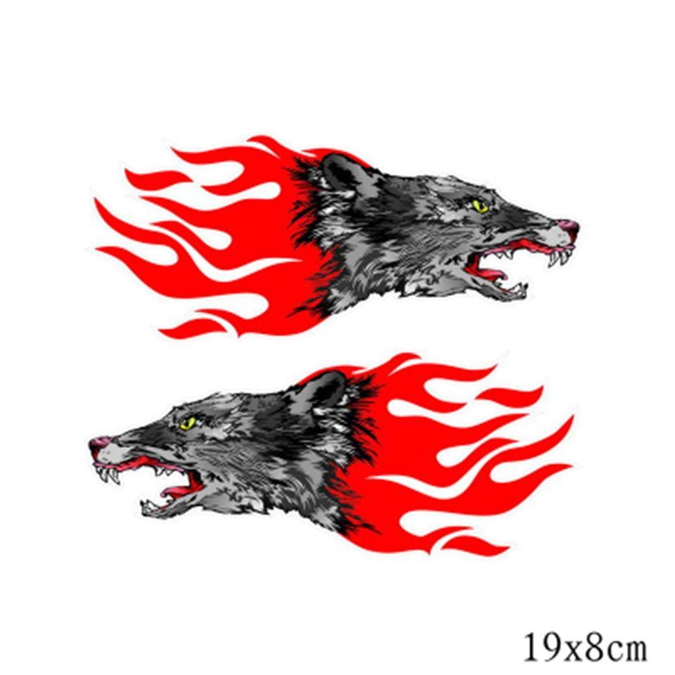 Red and Yellow Eagle Logo - 2Pcs Pair Red And Yellow Eagle Wolf Lion Cheetah With Tribal Flames ...