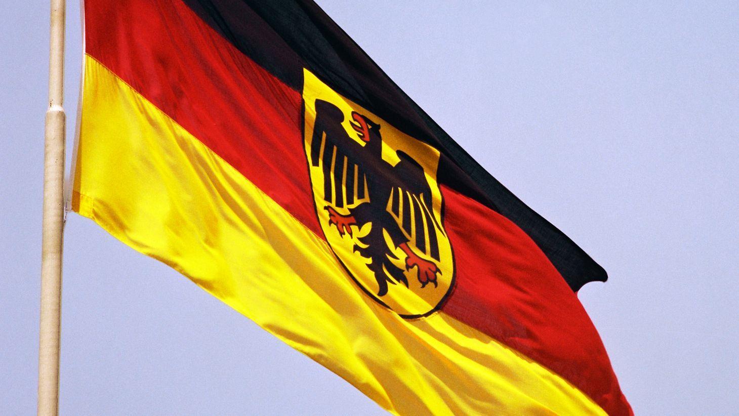 Red and Yellow Eagle Logo - German Bundestag - The federal eagle