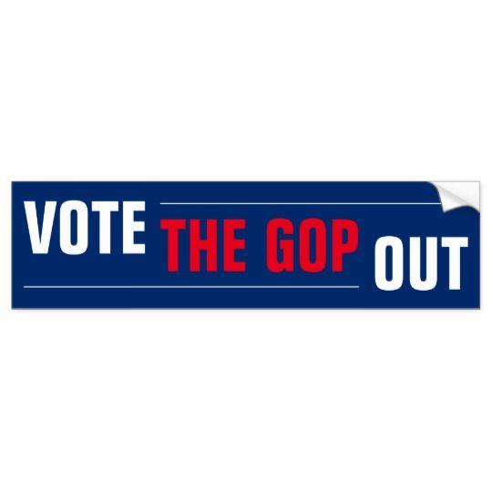 Between Red White and Blue Lines Logo - Vote the GOP Out Red White Blue Bumper Sticker | Zazzle.com