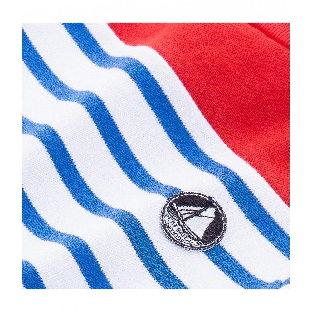 Between Red White and Blue Lines Logo - PETIT BATEAU Pullover sweatshirt boy red, white & blue sailor stripes