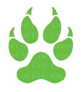Green Tiger Logo - Green Tiger Bear Paw Mascot Frosting Sheet Cake Topper Edible