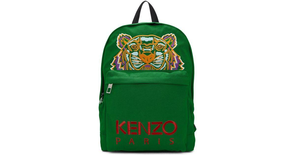 Green Tiger Logo - Kenzo Green Tiger Logo Backpack in Green for Men