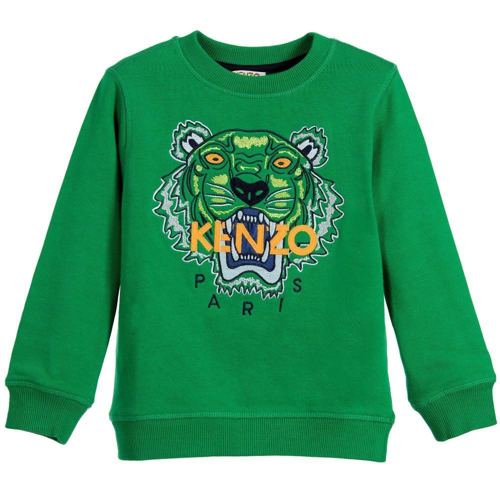 Green Tiger Logo - Kenzo Baby Unisex Green Tiger Logo Sweatshirt – Petit New York