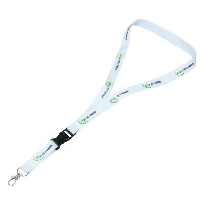 Lanyard with White Logo - IAG Corporate Merchandise WHITE LANYARD WITH CLIP (2 COLOUR LOGO)