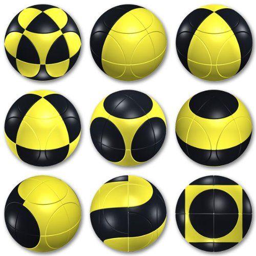 Black and Yellow Sphere Logo - Marusenko Puzzle Sphere: Black & Yellow Level 1