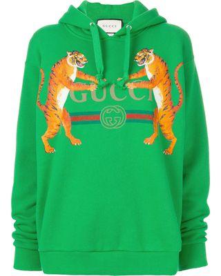 Green Tiger Logo - Amazing Deal on Gucci tiger print Gucci logo hoodie