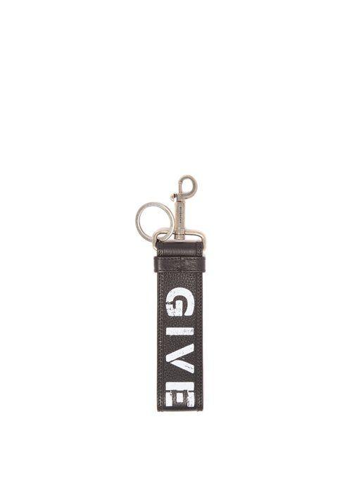 Lanyard with White Logo - Logo-print leather lanyard key ring | Givenchy | MATCHESFASHION ...