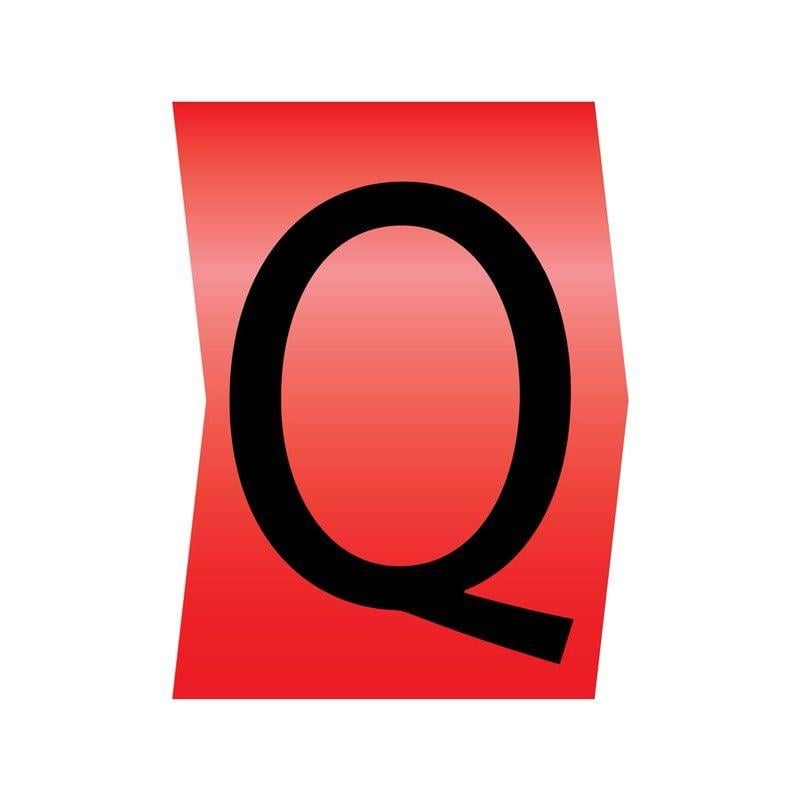 Red Q Logo - Easi-Lok Black on Red Cable Markers - Marking: Letter Q - Cablecraft