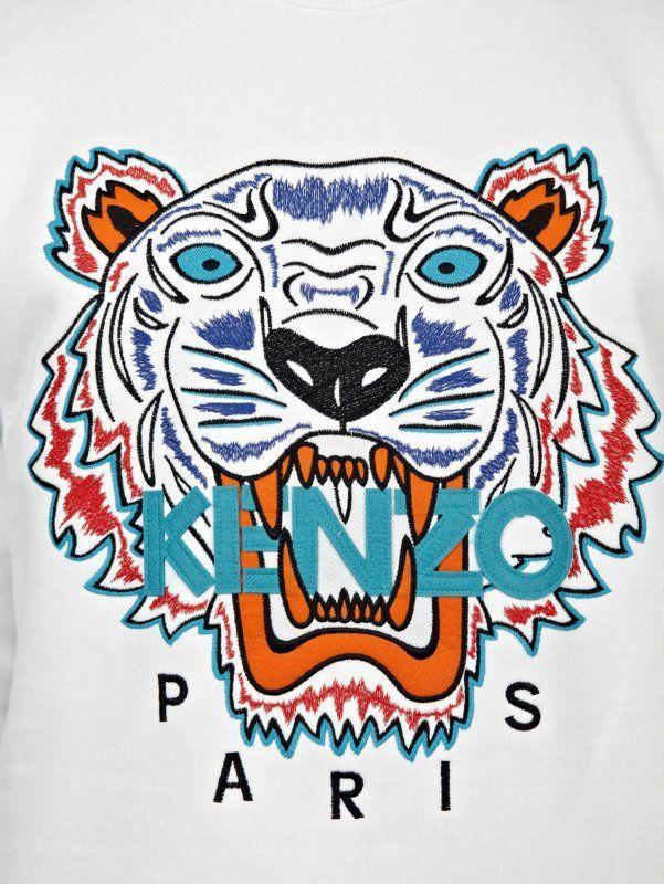 Kenzo Lion Logo - Kenzo Men's White Tiger Print Sweatshirt. Oki Ni. Logo