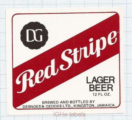 Red Stripe Beer Logo - BEER LABELS. JAMAICA & Geddes LTD Kingston STRIPE