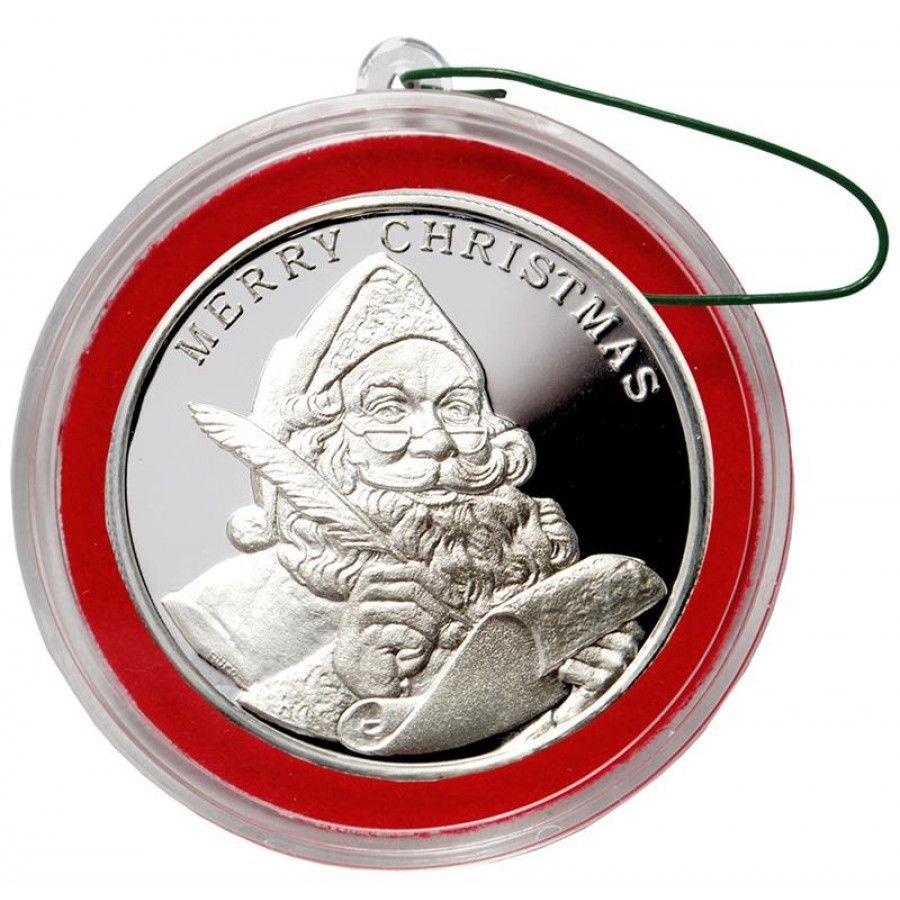 Red and Silver Round Logo - 2015 MERRY CHRISTMAS SANTA CLAUS SEASON'S GREETINGS 999 Fine Silver ...