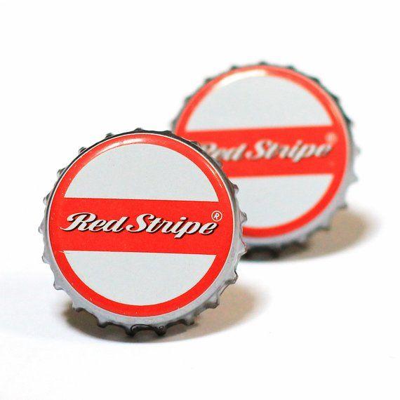 Red Stripe Beer Logo - Red Stripe Jamaican Beer Bottle Cap Cufflinks Cuff Links