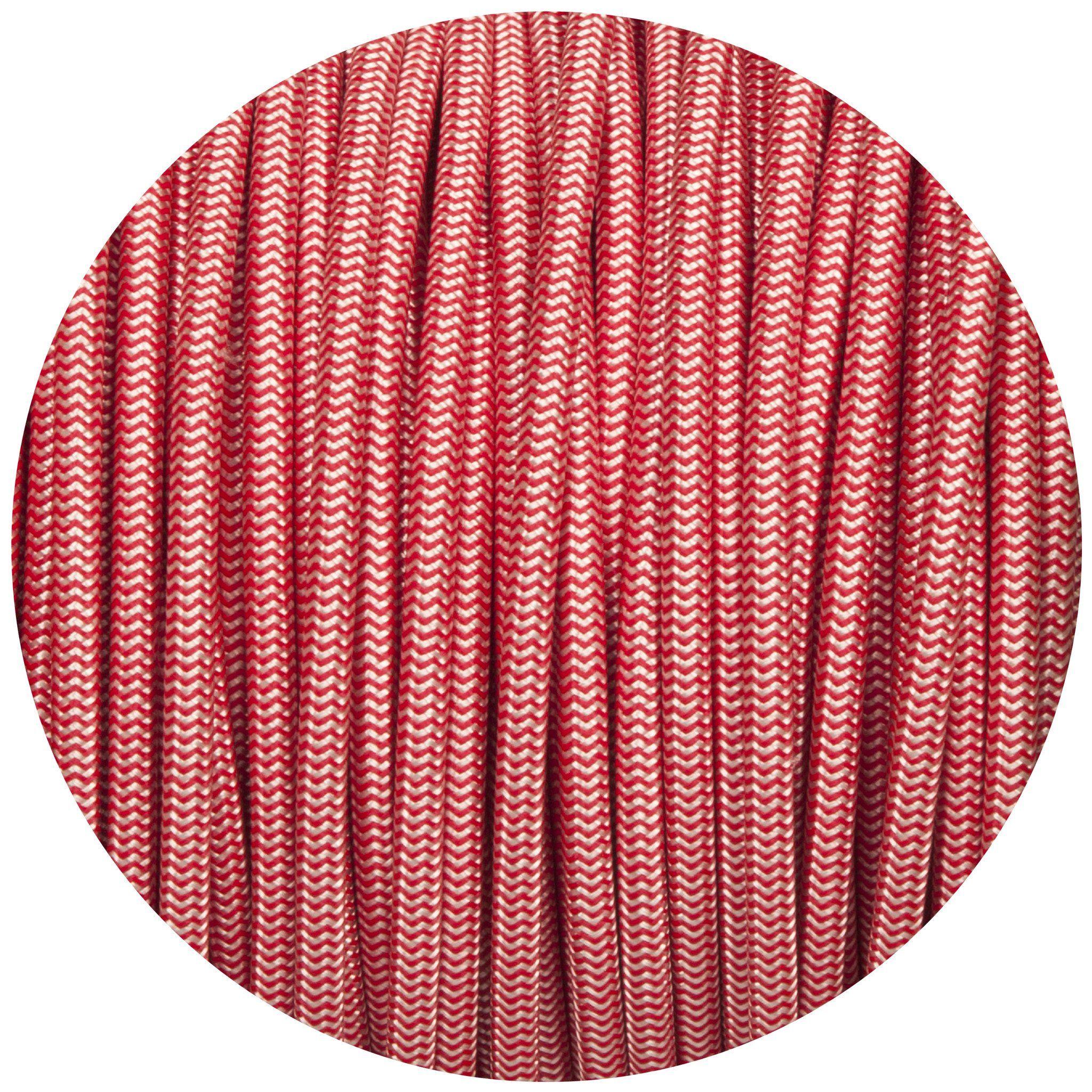 Red and Silver Round Logo - Silver & Red Round Fabric Braided Cable – www.enamelshades.co.uk