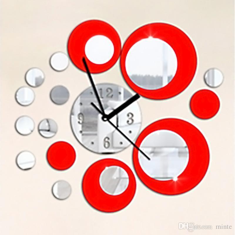 Red and Silver Round Logo - Wholesale Red And Silver Circle 3D Crystal Clock, Modern Design ...