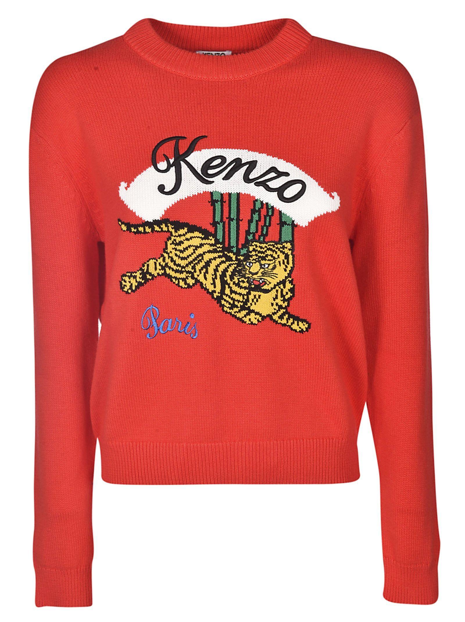 Kenzo Lion Logo - Kenzo Kenzo Lion Logo Sweater - Red - 10809437 | italist