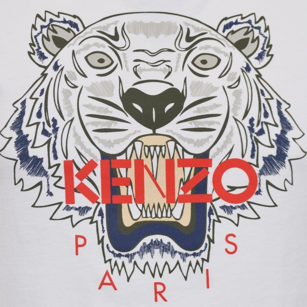 Kenzo Lion Logo - KENZO Kenzo White Tiger Logo T-Shirt - Men from Brother2Brother UK