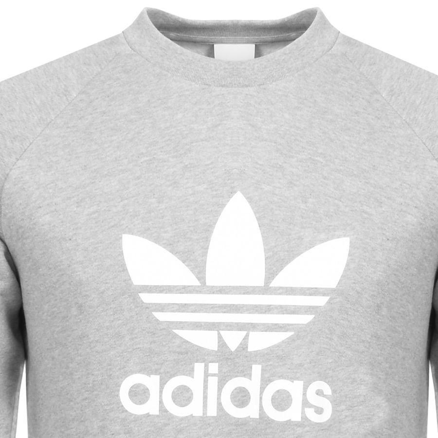 Adidas Grey Logo - Adidas Originals Trefoil Sweatshirt Grey in Gray for Men - Save ...