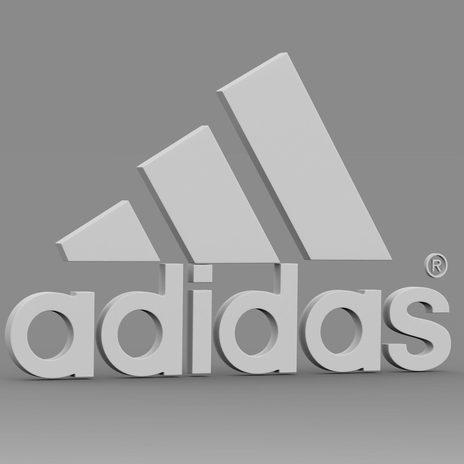 Adidas Grey Logo - please 3D model Adidas logo | CGTrader
