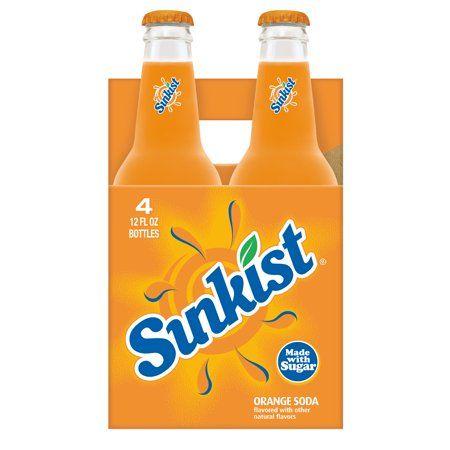 Sunkist Orange Soda Logo - Sunkist Orange Soda Made with Sugar, 12 fl oz, 4 pack