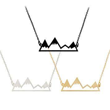 Simple Mountain Range Logo - Amazon.com : YouCY Mountain Necklace Women Mountain Peaks Hollowed ...