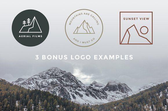 Simple Mountain Logo - Simple Line Mountains + Bonus Logos ~ Illustrations ~ Creative Market