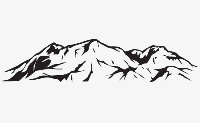 Simple Mountain Range Logo - Hand-painted Simple Mountain, Mountain, Geomorphology, Stroke PNG ...