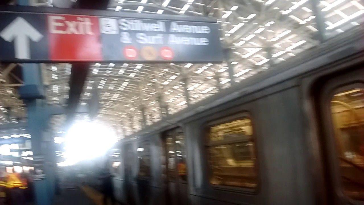 Q Train Logo - NYC Subway HD Special: Orange Q Train Logo On Exit Sign Platform