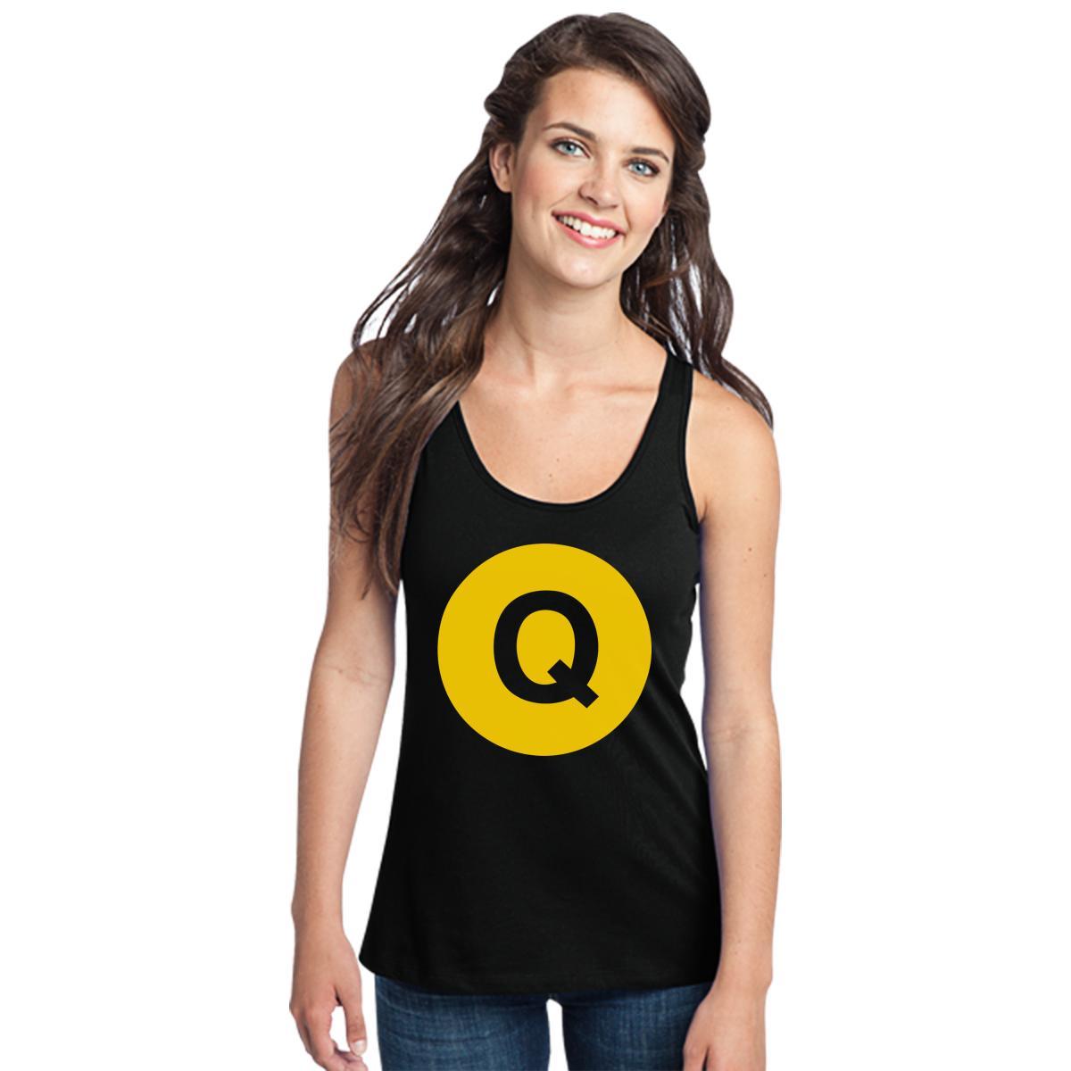 Q Train Logo - Omega Psi Phi Q train logo Women's Racerback Tank Top