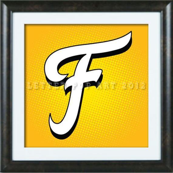 Fritos Logo - Alphabet Pop Art Print Using Fritos Logo Letter F