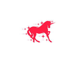 Red Unicorn Logo - Sparkling Unicorn Designed by dennyrachmats | BrandCrowd