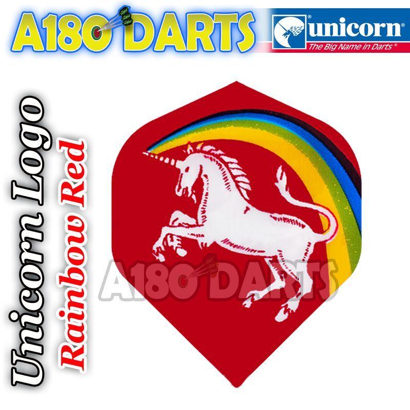 Red Unicorn Logo - UNICORN LOGO RAINBOW RED DESIGN CORE 75 Micron FLIGHTS Standard