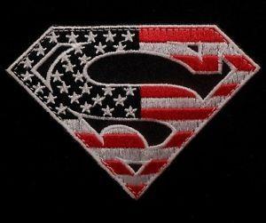 Red Black and White Superman Logo - SUPERMAN AMERICAN FLAG TACTICAL BLACK OPS RED VELCRO® BRAND FASTENER ...