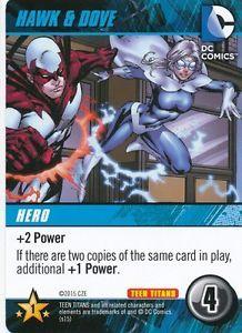 Dove Superhero Logo - HAWK & DOVE DC Comics Deck Building Game TEEN TITANS card